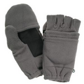 Charcoal Grey Fleece Fingerless Gloves with Mitten Flap